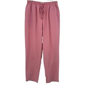 Koret Sport Womenâs Elastic Waist Drawstring Lined scrub Pants Pink Polyester M